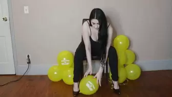 M - popping yellow balloons