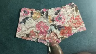 Jerking Off And Cum In Panty Belonging To My Neighbor Wife After Stealing It From Her Laundry Basket When I Visited