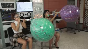Channy and Kira Blow Suzuki Peacock Balloons to Bursting (MP4 - 1080p)