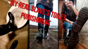 My real slave's toilet punishment