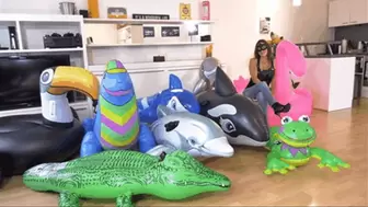 Inflatable zoo crushed under my high heels