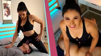 Hot Gym Girl Strapon Fucking with Sweaty Sock Humiliation