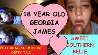 Georgia James INNOCENT 18 Year Old Student deep throats gags old teacher Joe Jon till her eyes water Clip #3
