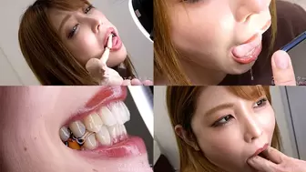 [Premium Edition]Akari Niimura - Showing inside cute girl's mouth, chewing gummy candys, sucking fingers, licking and sucking human doll, and chewing dried sardines mout-110-PREMIUM
