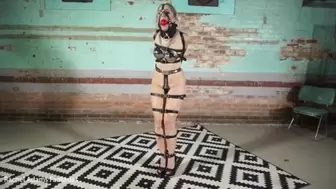 submissive training with chastity and leather full