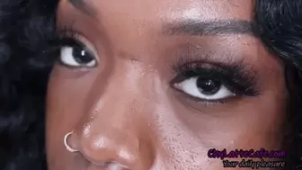 My Eyes and Long Lashes - Close-up eye fetish, eyelashes, brown eyes, ebony eyes - 720 MP4