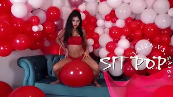 Sit pop on Red 16" Balloons by Laiza