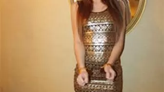 Rachel - Handcuffed Walkabout in Tight Dress and Heels (Mpeg)