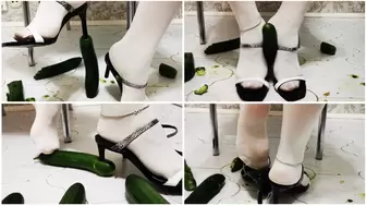 Hard trampling in high heels urethra deep hard fucking cucumbers crush