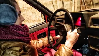 Nastya starts an old car