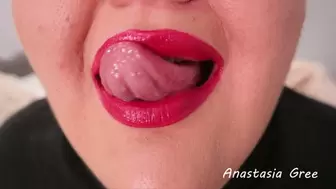 Passionate lip licking