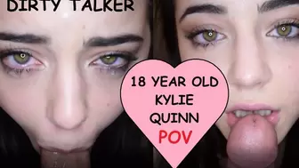 Kylie Quinn nervous scared newbie deepthroats cries talks dirty while sucking off dirty old man CLIP #3