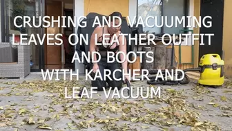 CRUSHING AND VACUUMING LEAVES ON LEATHER OUTFIT WITH KARCHER AND LEAF VACUUM