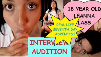 Leanna Lass 18 year old girl REAL interview confession for NUDE shoot with dirty old man who PUSHES her to suck cock CLIP #1