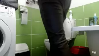 Normal evening pee in toilet mp4