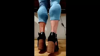 Down Under Jeans and Wedged High Heels Flex