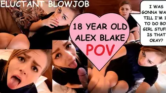 Reluctant Blowjob 18 year old Alex Blake nervous audition for dirty old man Clip #1