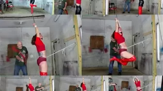 Stretched out by her wrists & crotch rope for an ass beating (MP4 SD 3500kbps)