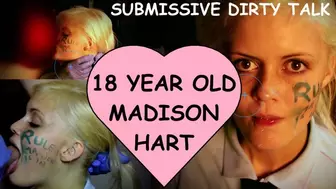 Madison Hart 18 year old petite blonde newbie talks dirty deepthroats gags on creepy old man cock swallows load at end CLIP #2