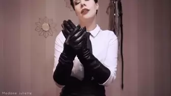 Mistress in leather gloves - femdom POV