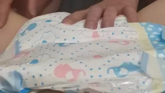 Adult Baby diaper change, baby bottle play, fucking her