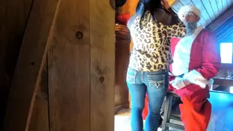 mommy caught kissing santa in jeans
