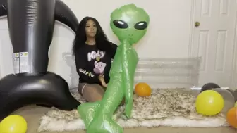 Blowing & Riding My Inflatable Alien