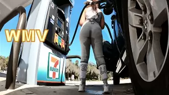 Pissing my pants at public gas station and meet new friend (WMV)