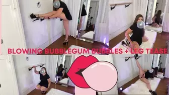 Short Skirt Leg Tease +Bubblegum Bubbles