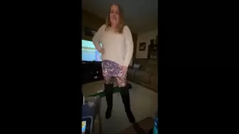 Horny Wife Deb Teases, Seduces & Ultimately Fucks Her Hubby Wearing Her LuLaRoe Skirt, Black Fishnet Stockings and Black Journee Spritz Over the Knee Boots 3 (1-10-2021) C4S