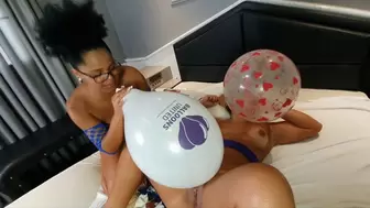 INTERRACIAL LESBIAN LOVERS HORNY FOR BALLONS -- BY REBECA SANTOS AND AMANDINHA - CLIP 7 IN FULL HD