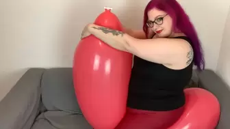 Airship Balloon Riding and deflating in shiny leggings