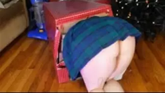 Deanna gets STUCK in Christmas Present! No panties, ass out MP4 640
