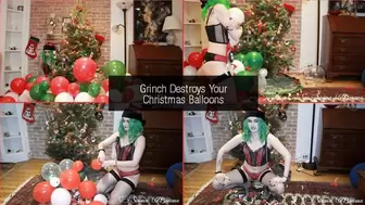 Grinch Destroys Christmas Balloons