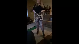 Hot Wife Teasing in Her Cheetah Skirt, Black Fishnet Stockings and Abella Cheetah Print Spiked Heel Pumps Leads to Fucking Her Hubby 2 (1-9-2021) C4S