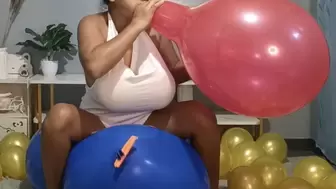 Juju's White Dress Balloon Boob Stuffing Blow To Pop