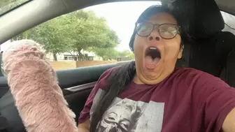 Early morning yawning in my car