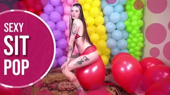 Fanny Sit Pop REd Balloons - 4K
