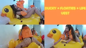Arm Floaties + Life Vest + Ducky Pool Toy Inflatable Non-Pop