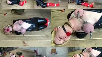 Cruelly hogtied by her tightly cuffed & clamped tits (MP4 SD 3500kbps)