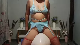 Juju's Blue Lingerie Ride and Sit To POPYour Balloons