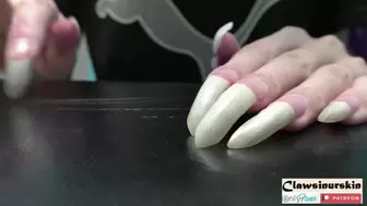 Nails hard scratching leather