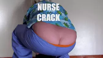 NURSE CRACK ! PANTS FALL DOWN OUTDOORS & ASS CRACK hanging out of sagging scrubs in hospital : BIG BOOB BETSY the Nurse butt crack, belly, pubes, & big fart : 4K HD mp4