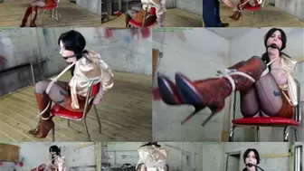 Helplessly chair tied with a single length of heavy gauge rope (MP4 SD 3500kbps)
