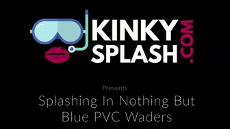 Splashing In The Sea In Blue PVC Waders