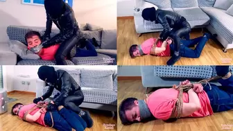 Jack is hogtied and robbed by the burglar Akasha - ENGLISH, MP4, FULLHD 1080