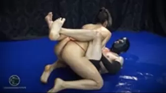 BWS: Kitana vs Black Grappler - The Rematch (topless oilwrestling) - the wrestling challenge part 1, 1080HD, 60fps, mp4