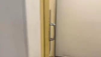 Super long morning pee in public bathroom
