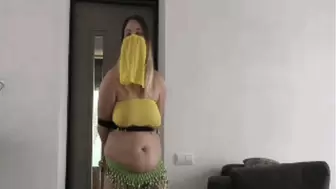 Belly dance tied captive
