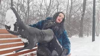 Worship My Leather Boots in the Snow